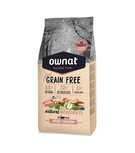OWNAT Just Grain Free Adult Chicken – pienso natural sin cereales para gatos adultos