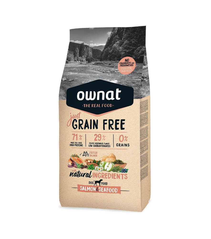 OWNAT Just Grain Free Salmon & Seafood – Pienso natural sin cereales para perros