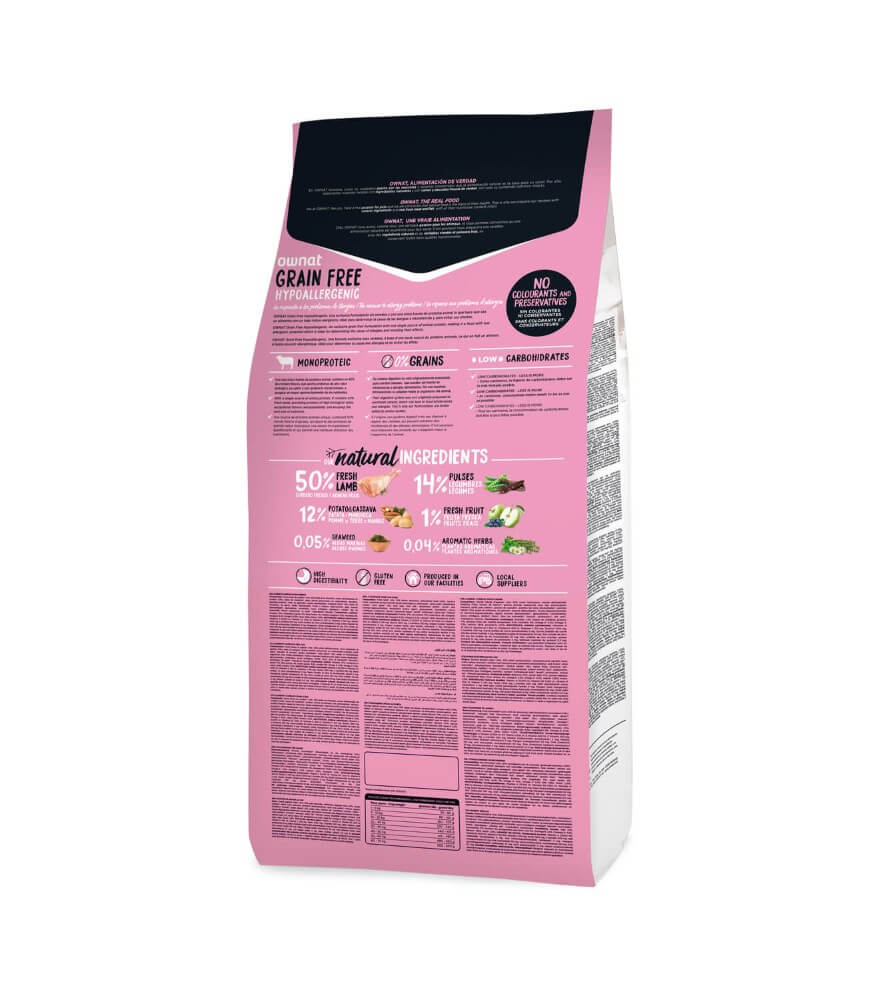 Ownat Grain Free Mini Lamb – Pienso natural hipoalergénico para perros pequeños
