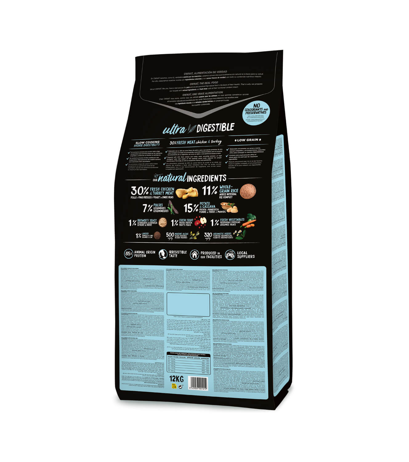 OWNAT Ultra Maxi Adult pienso bajo en cereales con pollo y pavo para perros adultos de razas grandes