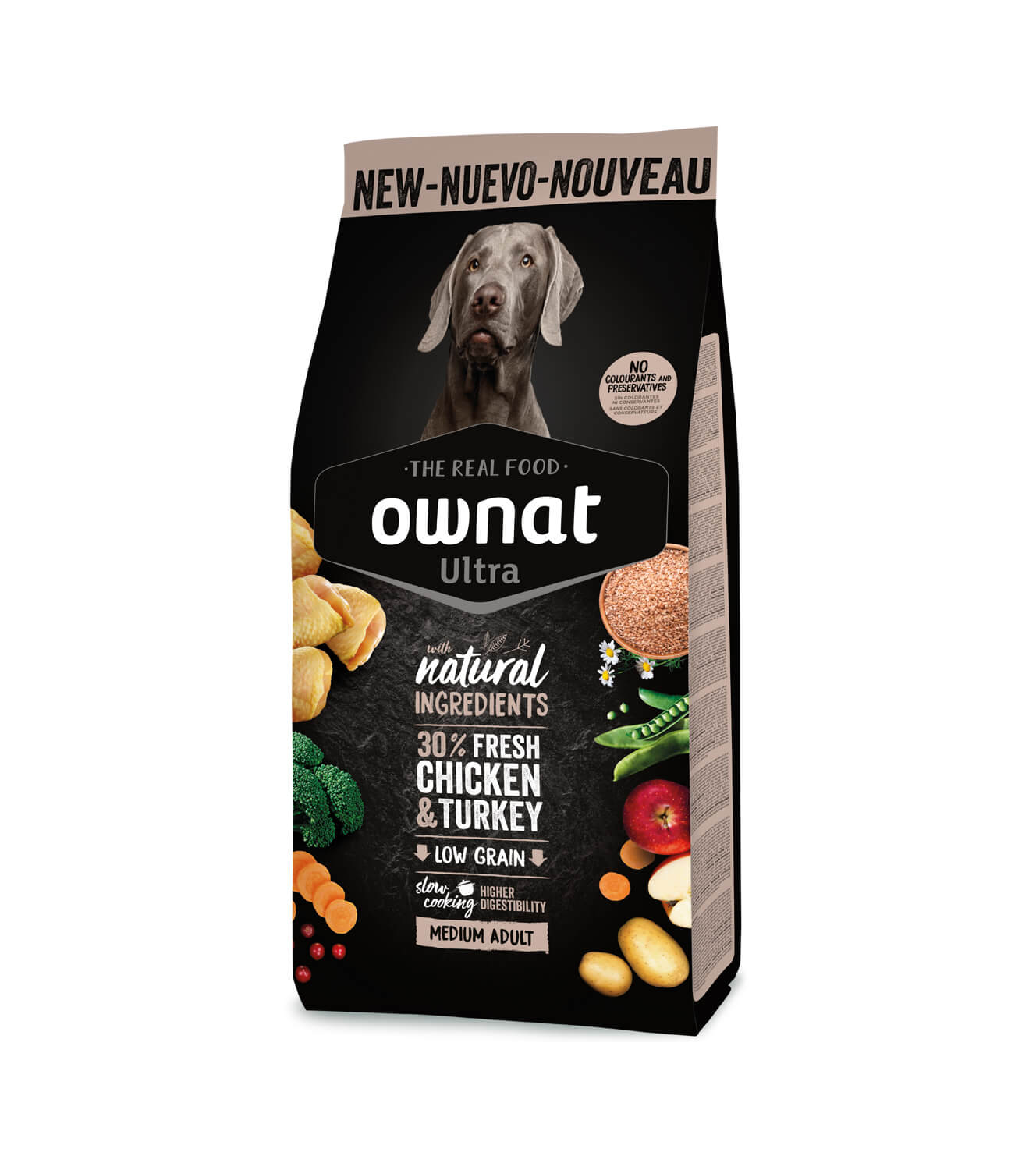 OWNAT Ultra Medium Adult – Pienso natural con pollo y pavo para perros de raza mediana