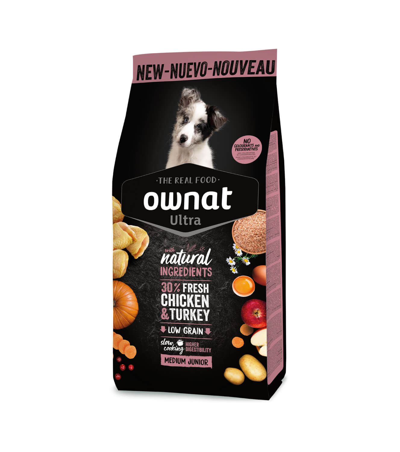 OWNAT Ultra Medium Junior pienso natural con pollo y pavo para cachorros de raza mediana