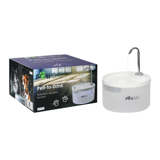Fuente automática Peti-to-Eat PETI-152 de 3,2 litros para gatos y perros con depósito transparente, filtro y flujo continuo de agua