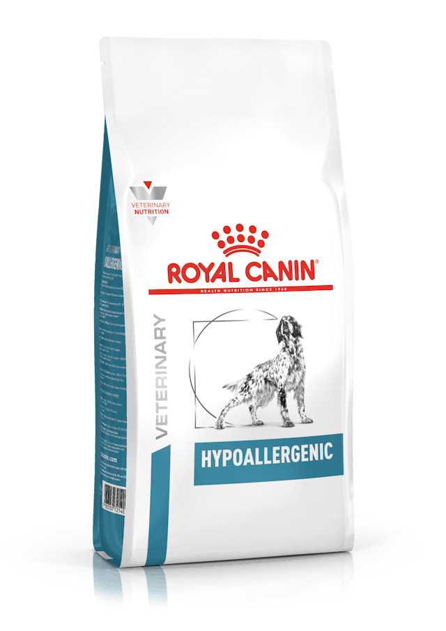 Pienso hipoalergénico para perros adultos ROYAL CANIN Hypoallergenic con proteínas hidrolizadas, ideal para alergias alimentarias.