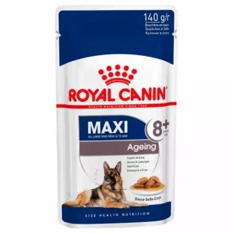 ROYAL CANIN Maxi Ageing 8+ en salsa para perros grandes sénior – 10x140g