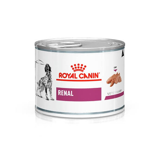 Pack 12 latas Royal Canin Renal paté 200 g — alimento dietético bajo en fósforo para perros con necesidad renal