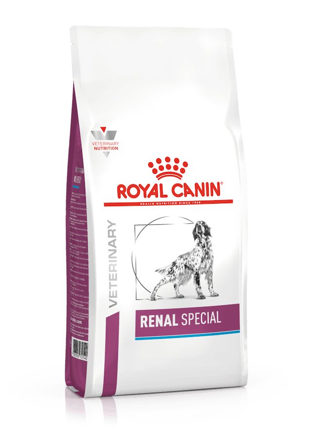 Saco de pienso ROYAL CANIN Renal Special para perros adultos con insuficiencia renal.