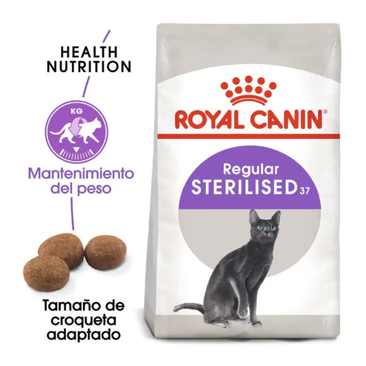ROYAL CANIN Regular Sterilized 37 / Pienso Para Gatos. Gabo y Gordo E Shop, la mejor tienda online en las Islas Canarias, España, tienda online para mascotas, perros, gatos, conejos, tortugas, animales, accesorios para mascotas en general.
Gabo y Gordo E Shop in Canary Islands, the best store for pets, dogs, cats, rabbits, turtles, animals, pet accessories.