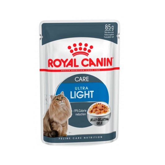 comida húmeda ROYAL CANIN Ultra Light en gelatina para gatos adultos 12x85 g
