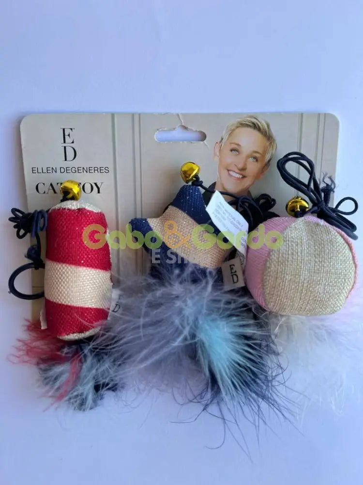 Set de juguetes para gatos Ellen Degeneres.  Gabo y Gordo E Shop, la mejor tienda online en las Islas Canarias, España, tienda online para mascotas, perros, gatos, conejos, tortugas, animales, accesorios para mascotas en general. 
Gabo y Gordo E Shop in Canary Islands, the best store for pets, dogs, cats, rabbits, turtles, animals, pet accessories.