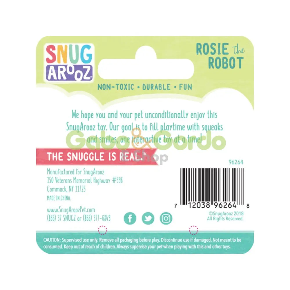 JUGUETE ROSIE THE ROBOT (13") / SnugArooz Rosie the Robot Dog Toy Gabo&Gordo Pet Shop en Las Palmas de Gran Canaria tienda para mascotas, perros, gatos, conejos, tortugas, animales, accesorios para mascotas
