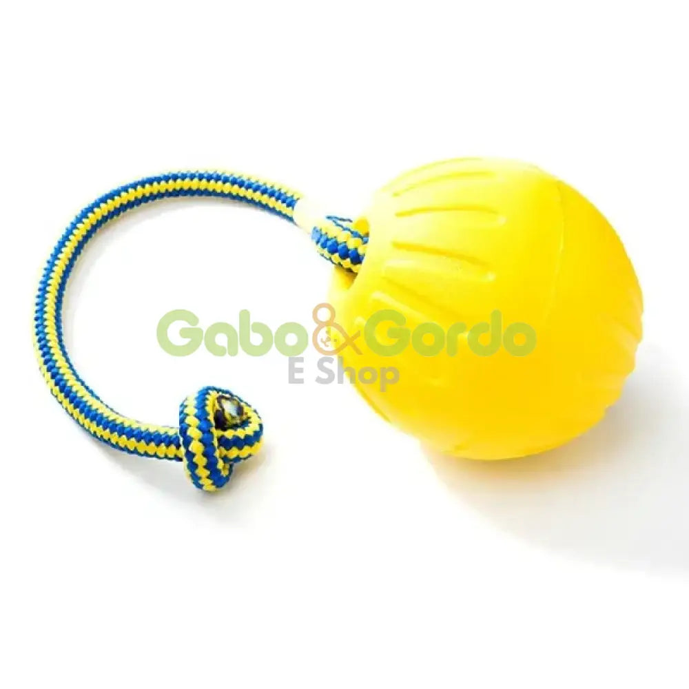 Pelota para perro STARMARK con cuerda y dispensador de comida – Flotante y resistente, ideal para juego interactivo