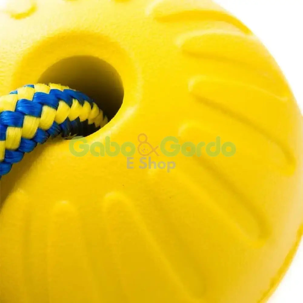 Pelota para perro STARMARK con cuerda y dispensador de comida – Flotante y resistente, ideal para juego interactivo