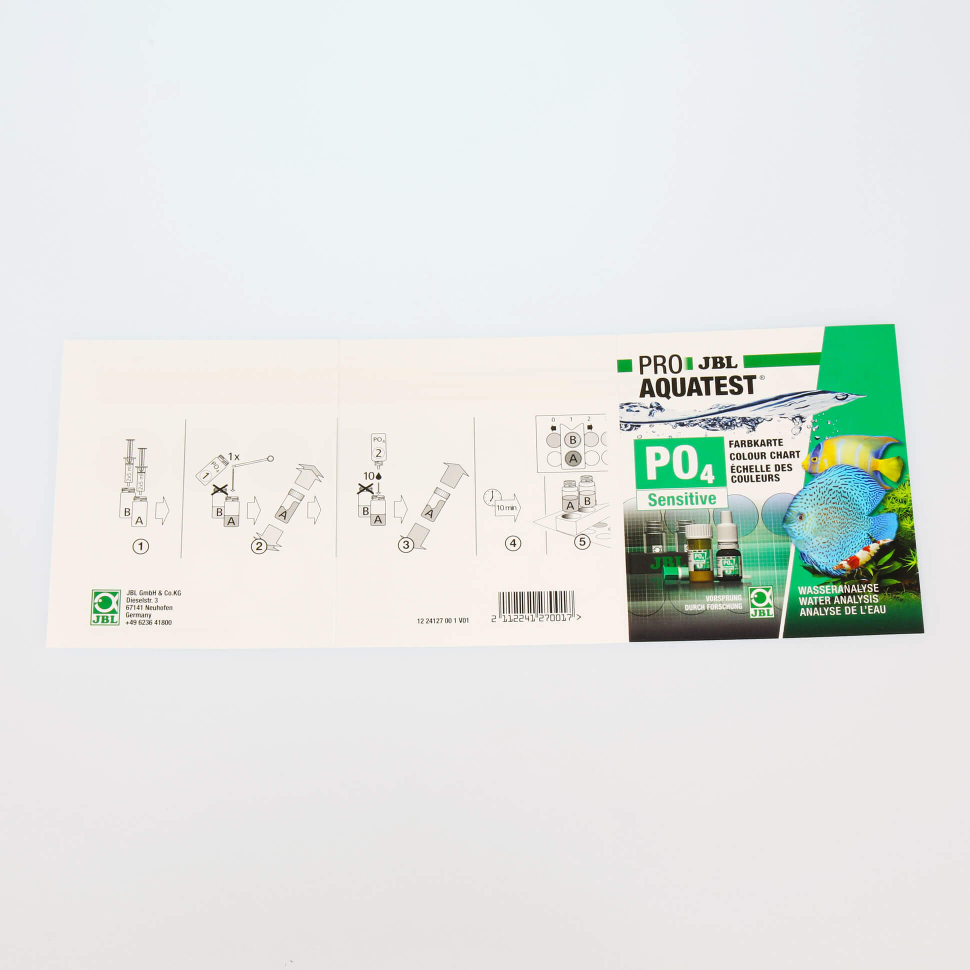 JBL PROAQUATEST PO4 Phosphat Sensitive Test rápido para determinar la concentración de fosfatos en acuarios marinos y de agua dulce y en estanques Gabo&Gordo Pet Shop en Las Palmas de Gran Canaria tienda para mascotas, perros, gatos, conejos, tortugas, animales, accesorios para mascotas