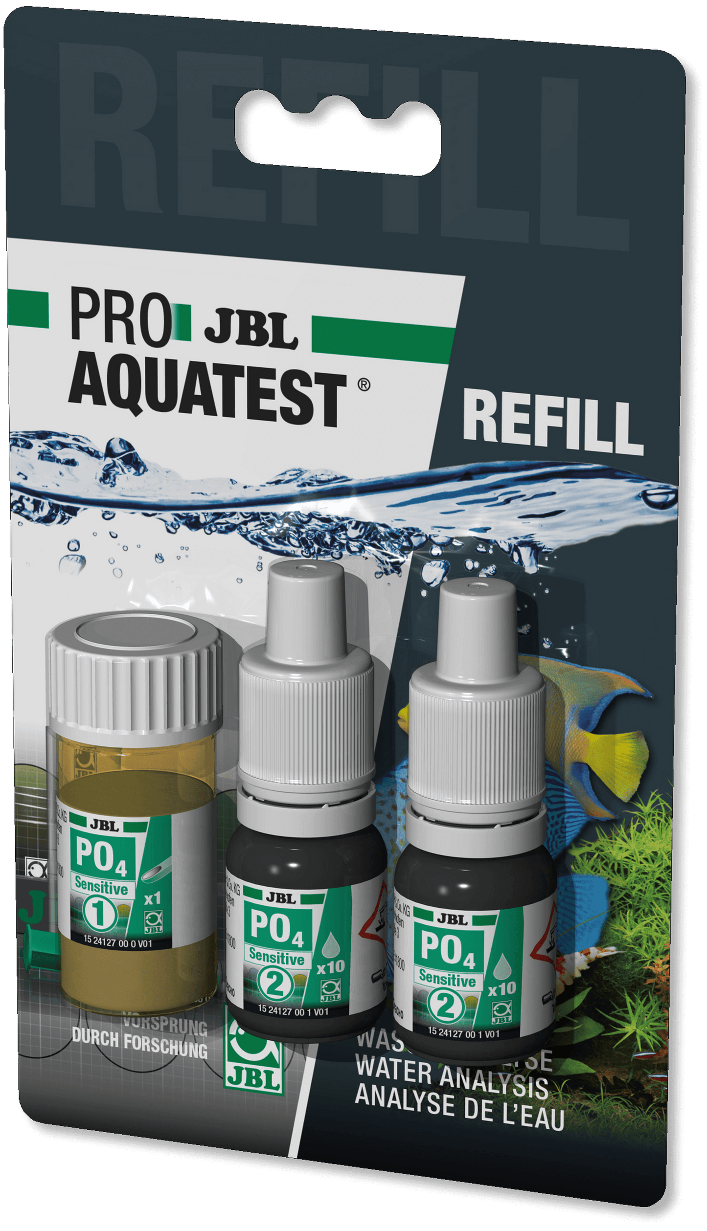 JBL PROAQUATEST PO4 Phosphat Sensitive Test rápido para determinar la concentración de fosfatos en acuarios marinos y de agua dulce y en estanques Gabo&Gordo Pet Shop en Las Palmas de Gran Canaria tienda para mascotas, perros, gatos, conejos, tortugas, animales, accesorios para mascotas