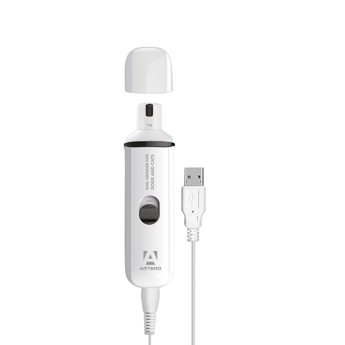 Lima eléctrica de uñas Artero para perros y gatos. Inalámbrica, recargable y silenciosa. Con caperuza protectora y cable USB. ¡Compra online con envío gratis en Gran Canaria desde 30 €!