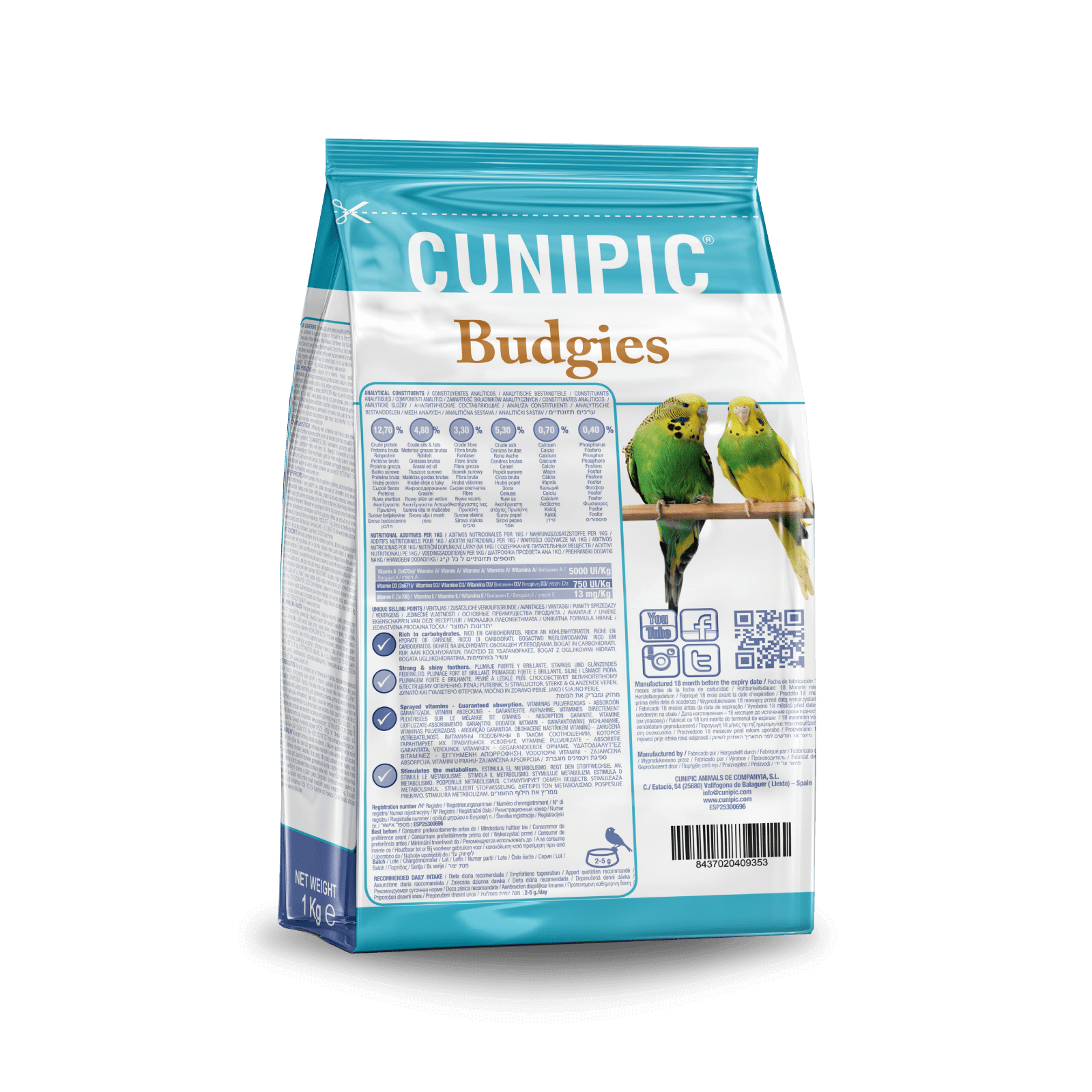 CUNIPIC LOVE BIRDS Periquito 1 kg