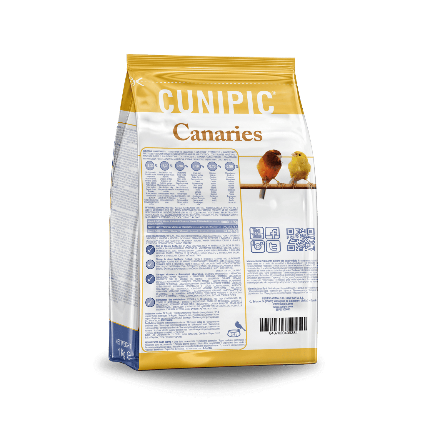 CUNIPIC LOVE BIRDS Canarios 1 kg