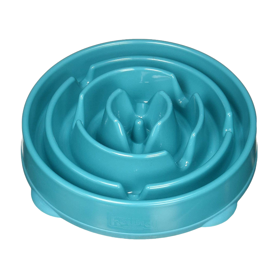 Outward Hound Fun Feeder Slo-Bowl - Comedero con obstáculos para Perros - Turquesa - Grande