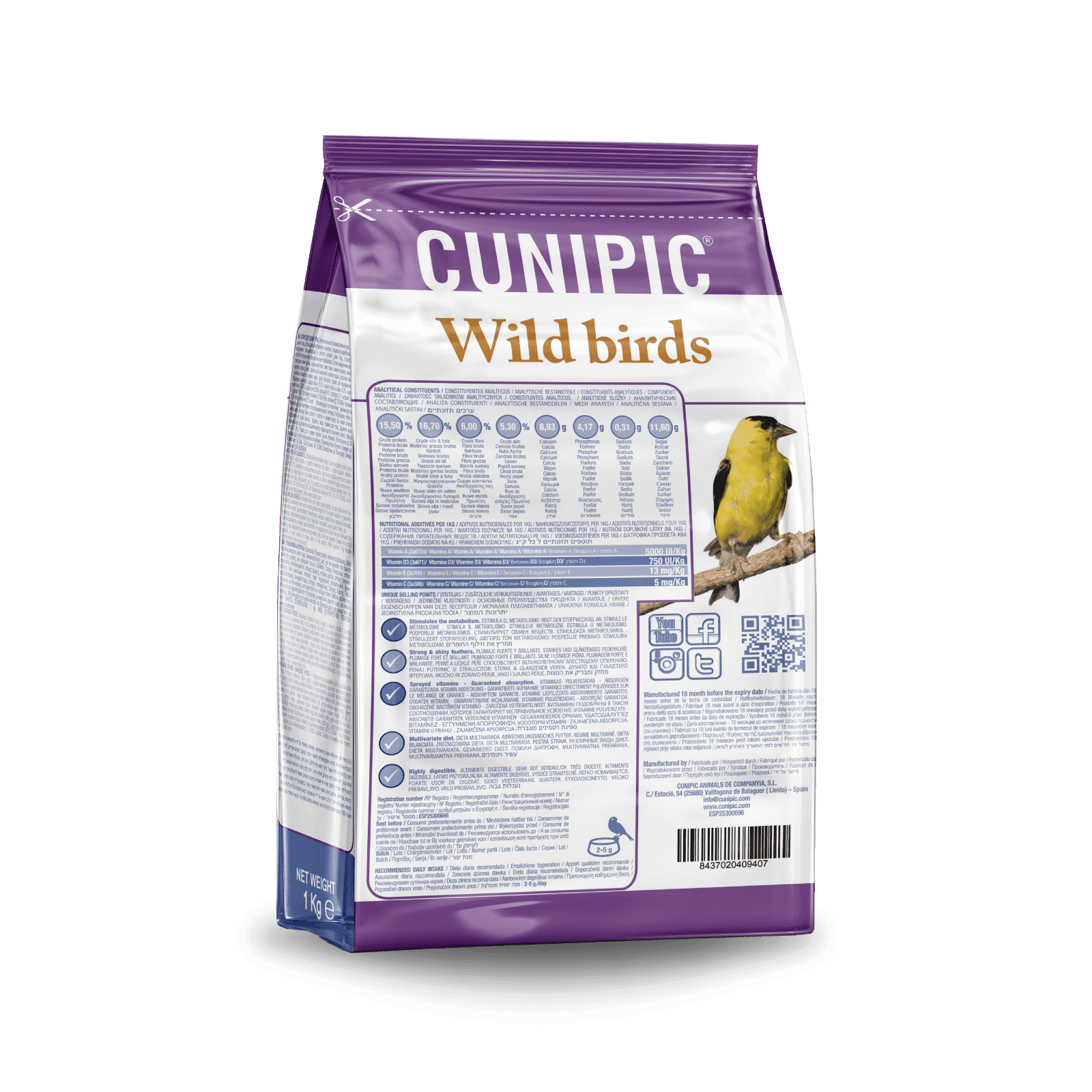 CUNIPIC LOVE BIRDS Aves Silvestres 1 kg