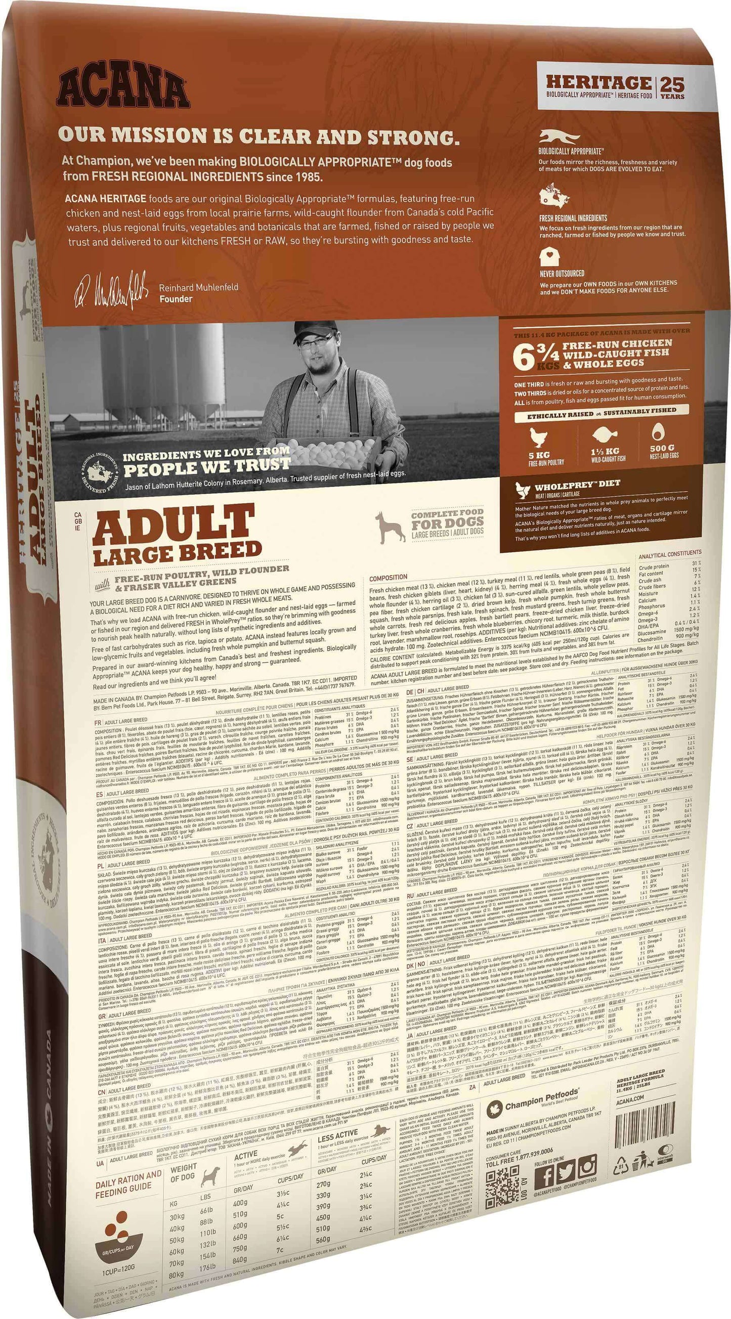 ACANA Adult Large Breed | Pienso natural sin cereales para perros adultos de razas grandes
