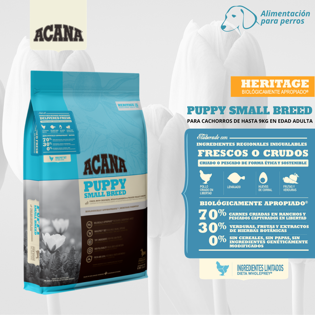 ACANA Puppy Small Breed | Pienso natural sin cereales para cachorros de raza pequeña
