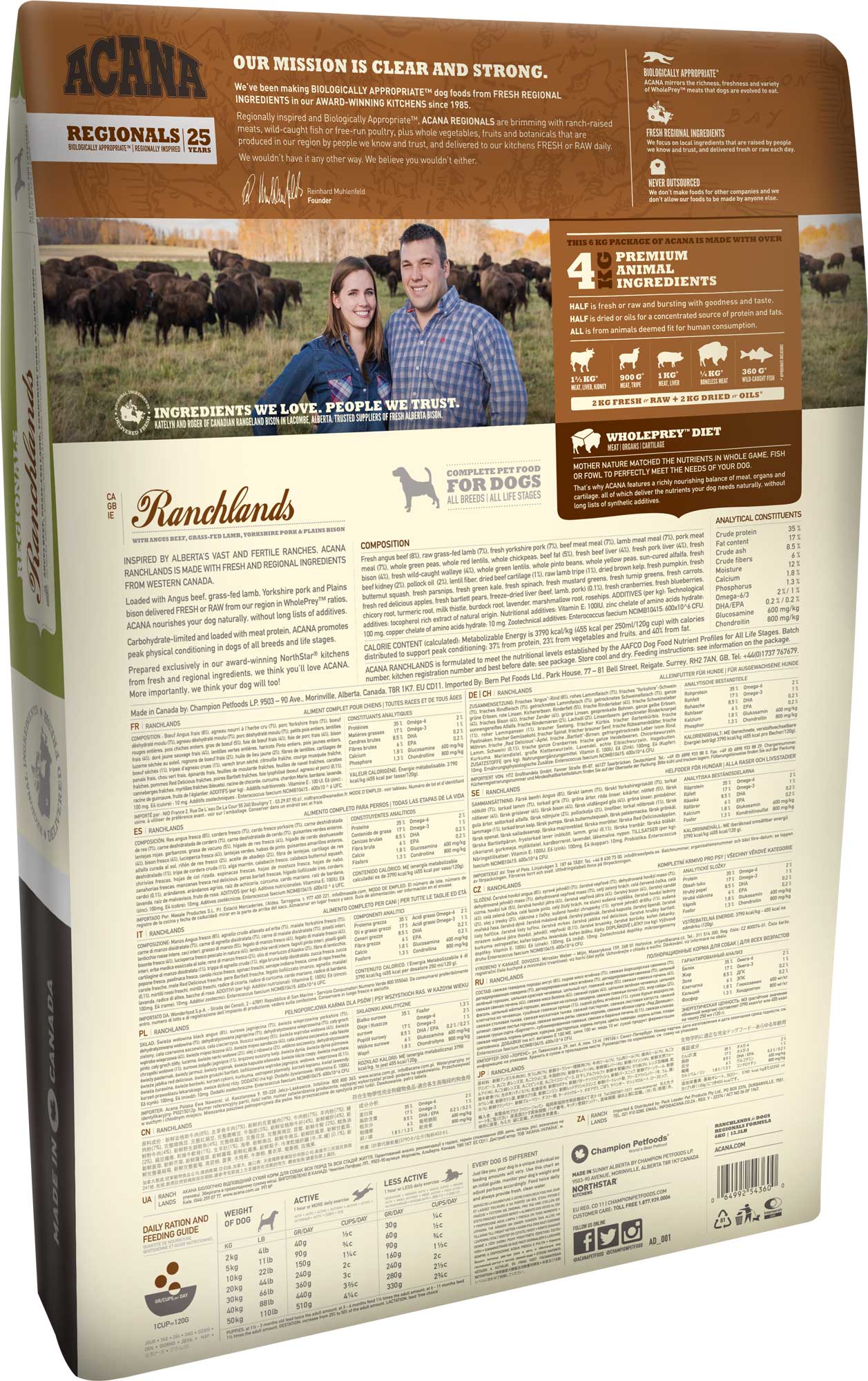 ACANA Ranchlands | Pienso natural sin cereales con carnes rojas y pescado silvestre para perros