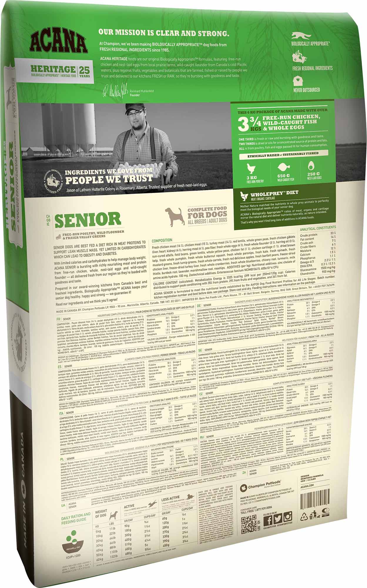 ACANA Senior | Pienso natural sin cereales para perros mayores de 7 años