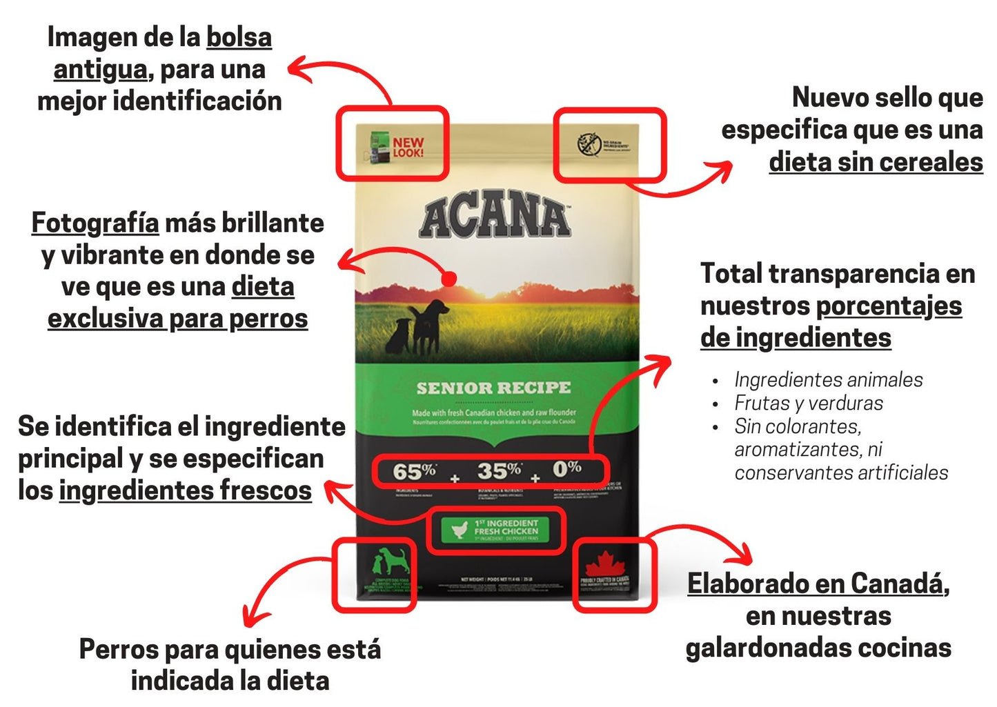 ACANA Senior | Pienso natural sin cereales para perros mayores de 7 años