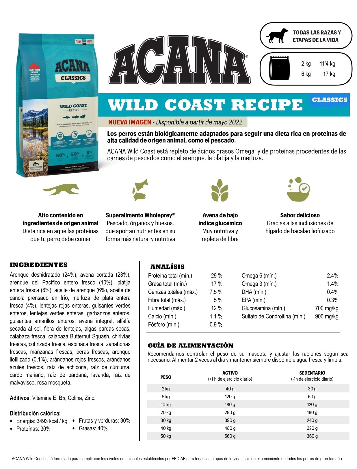 ACANA Wild Coast – Pienso con pescado natural para perros de todas las edades