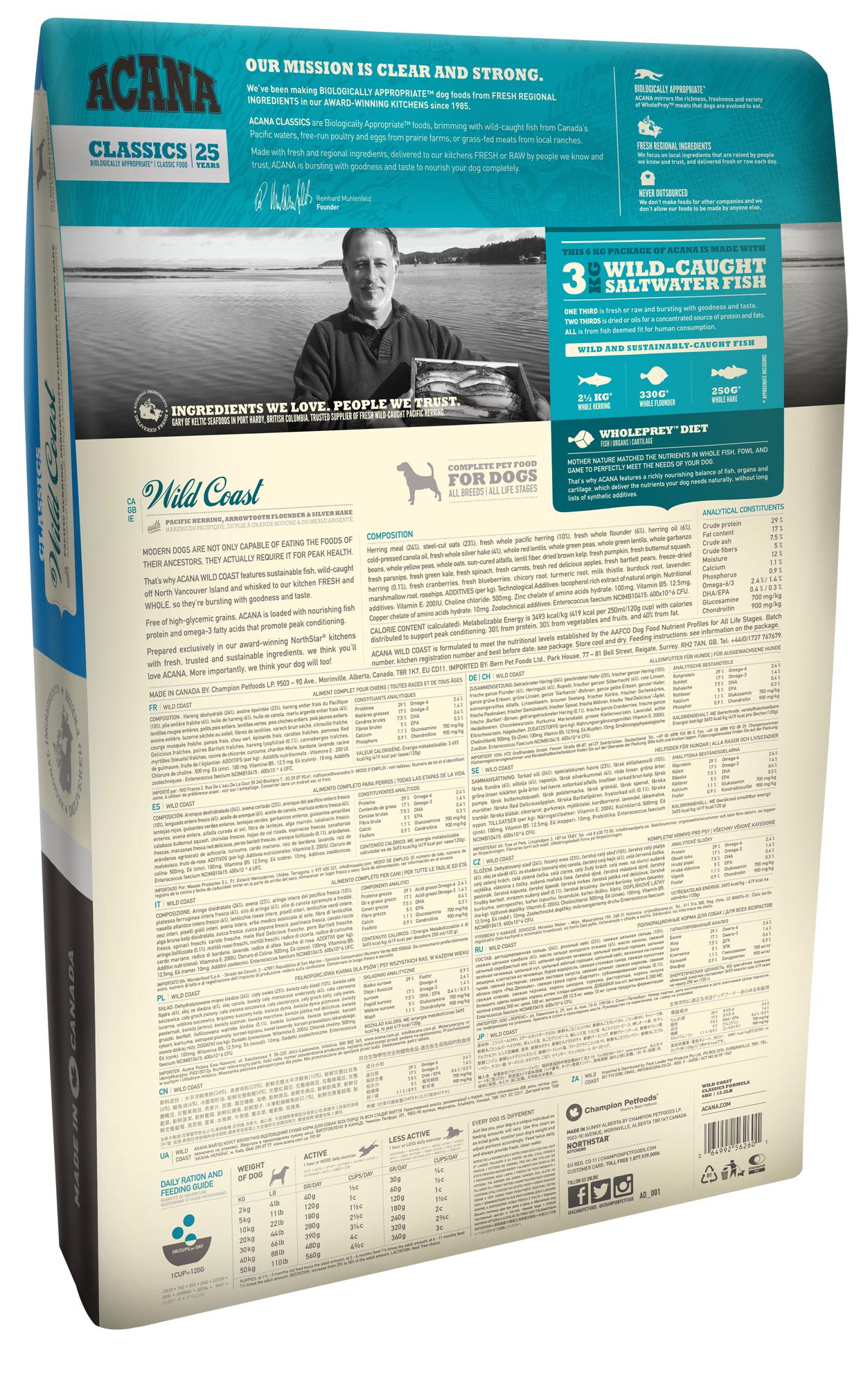 ACANA Wild Coast – Pienso con pescado natural para perros de todas las edades