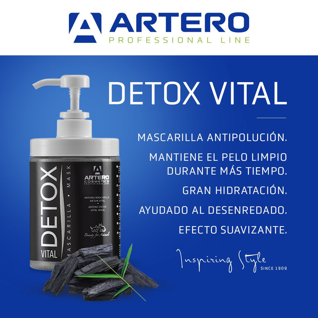 Mascarilla Artero Detox con carbón activo y aloe vera para perros y gatos