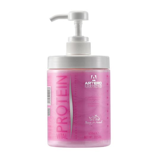Acondicionador Artero Protein Vital 650 ml para hidratar y desenredar el pelo de perros y gatos