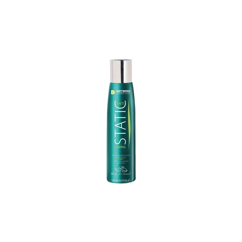 Spray Artero Static Control 150 ml para perros y gatos. Antiestático y voluminizador, ideal para desenredar el pelo y aportar suavidad y volumen. Disponible en Gabo y Gordo E Shop.