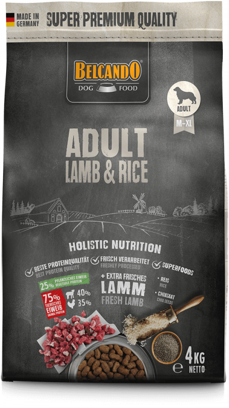 BELCANDO Adult Lamb & Rice – Pienso con cordero y arroz para perros sensibles
