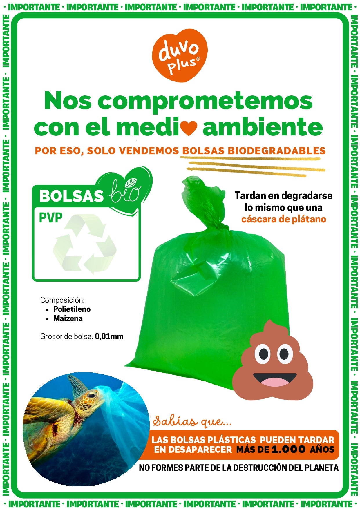 DUVO BOLSAS BIODEGRADABLES PARA MASCOTAS Gabo&Gordo Pet Shop en Las Palmas de Gran Canaria tienda para mascotas, perros, gatos, conejos, tortugas, animales, accesorios para mascotas