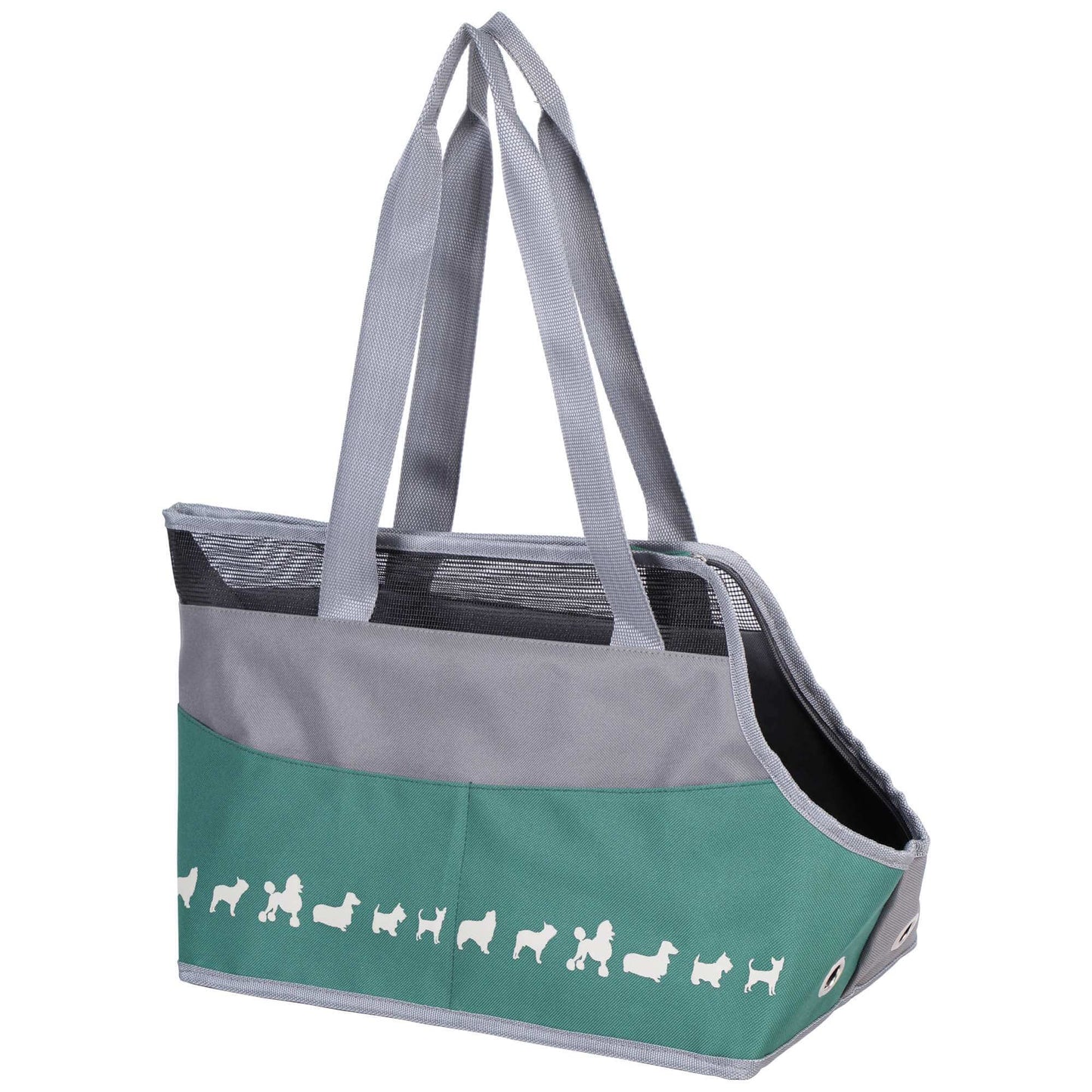 Bolso transportín para perros y gatos ZU&LU modelo Sumatra Pine verde, diseño moderno y transpirable, ideal para mascotas pequeñas de hasta 6 kg.