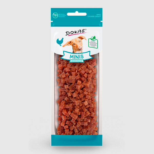 DOKAS Minis Pechuga de Pollo 70 g snack natural para perros para entrenamiento