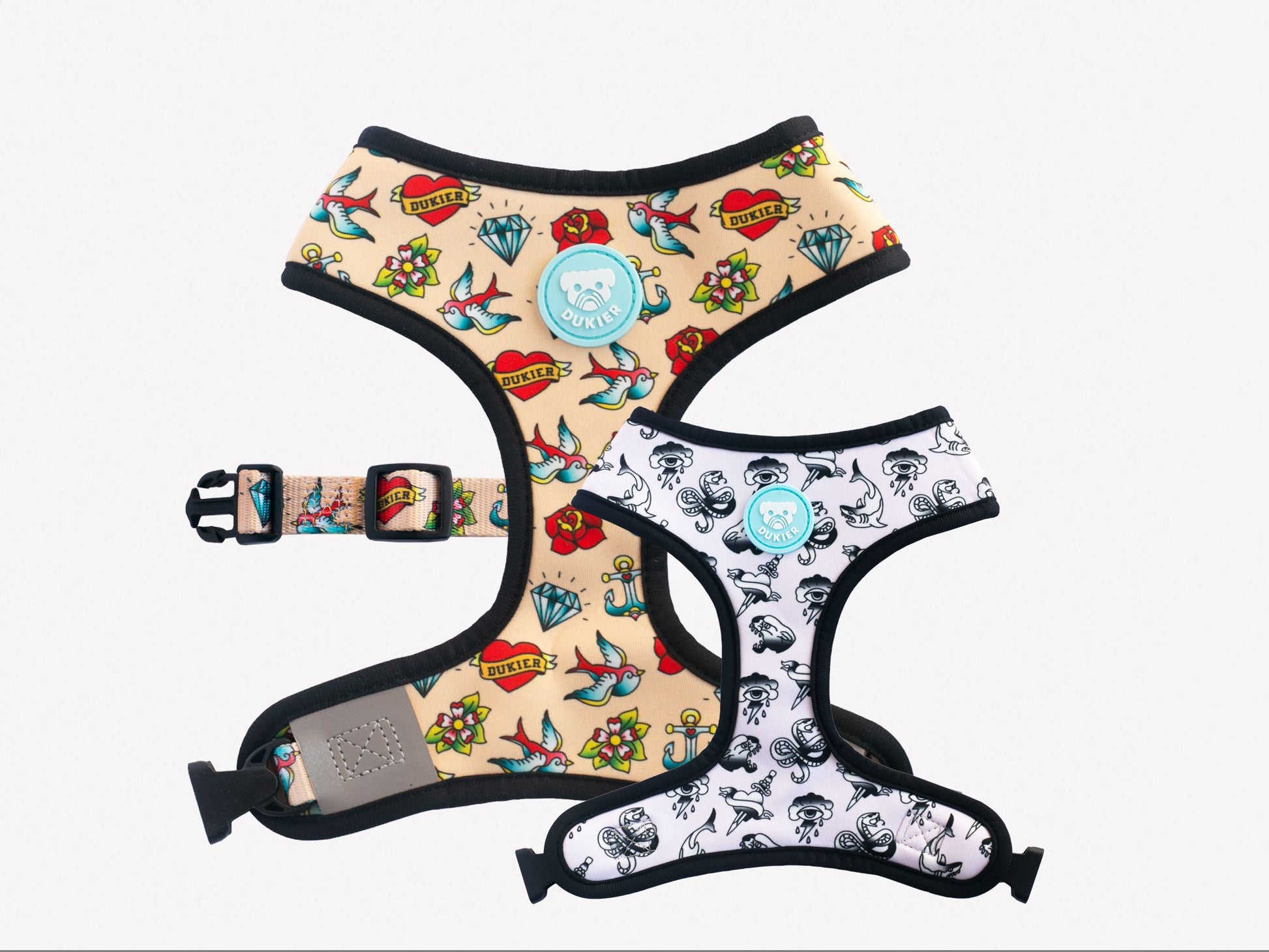Arnés reversible DUKIER Tattoo para perros – neopreno y malla transpirable