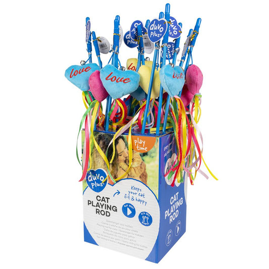 Juguete interactivo Duvo Caña Love para gatos con catnip 53 cm