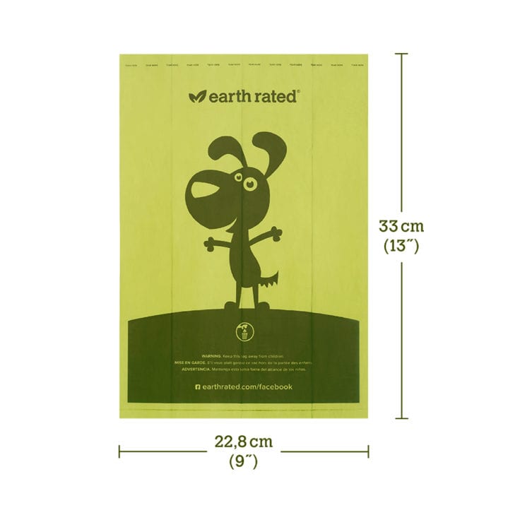 Dispensador Earth Rated con forma de hueso y bolsas con aroma a lavanda