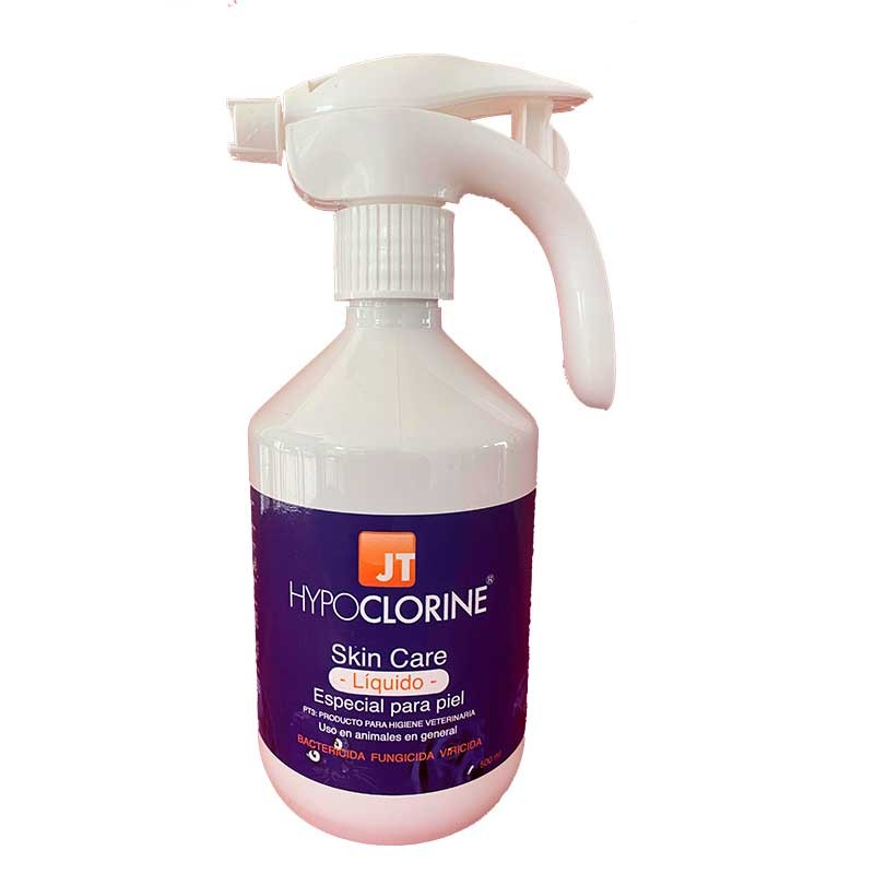 Spray JT Hypoclorine Skin Care 500 ml para desinfección de piel en perros y gatos