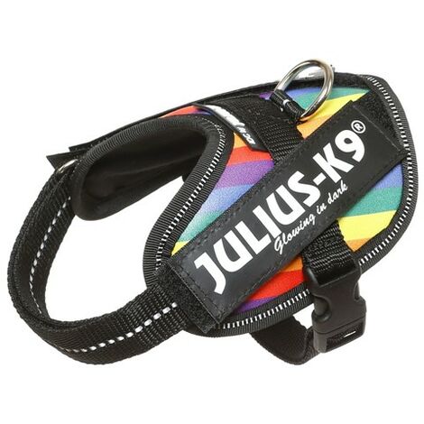 Arnés JULIUS K9 IDC Powerharness Arco Iris reflectante y ergonómico para perros
