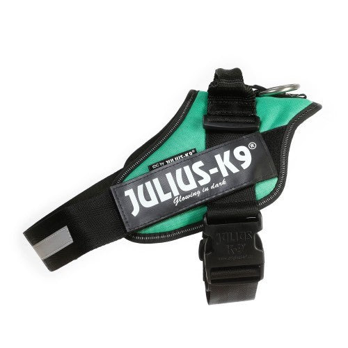 Arnés JULIUS K9 IDC Powerharness Verde Oscuro reflectante y ergonómico para perros
