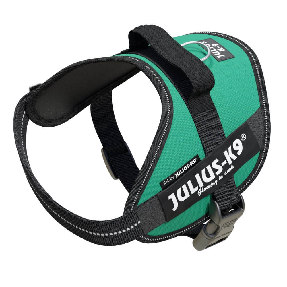 Arnés JULIUS K9 IDC Powerharness Verde Oscuro reflectante y ergonómico para perros
