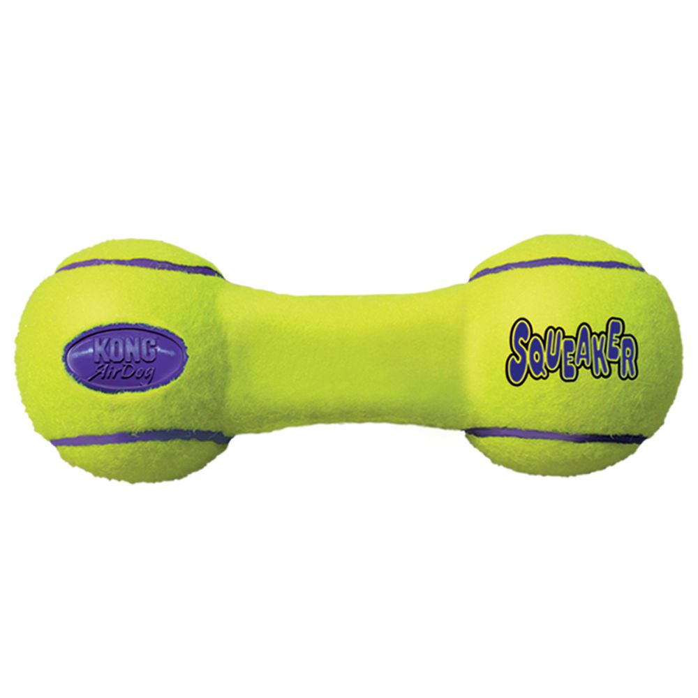 Juguete KONG AirDog® Squeaker Dumbbell con sonido para perros, ideal para lanzar y recoger, disponible en Gabo y Gordo E Shop.