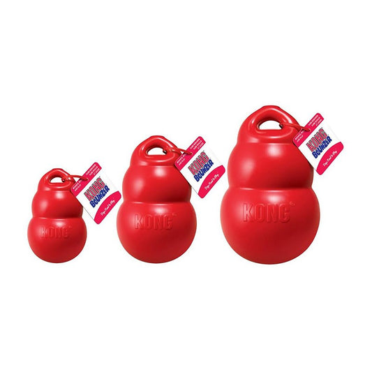 KONG Bounzer Rojo juguete para perros con mango, compresión y rebote impredecible