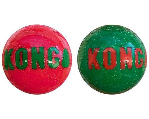 Pelotas KONG Holiday Signature Balls talla M pack 2 para perros