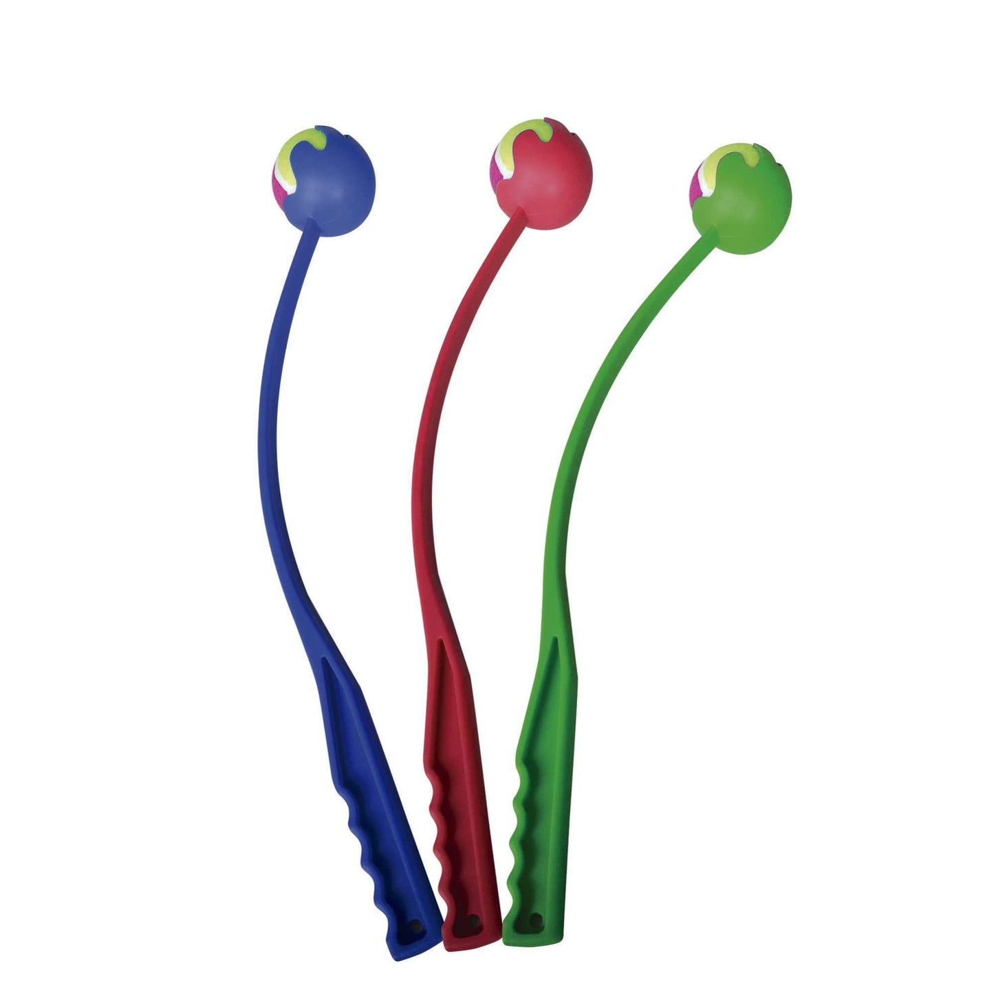 Lanzador de pelotas azul de 71 cm para perros, juego divertido e interactivo
