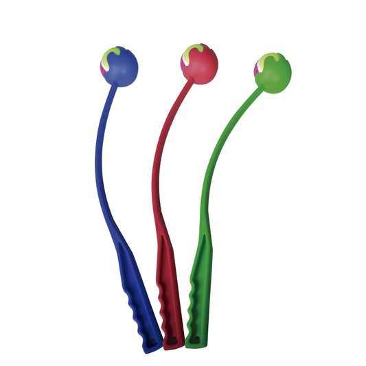 Lanzador de pelotas azul de 71 cm para perros, juego divertido e interactivo